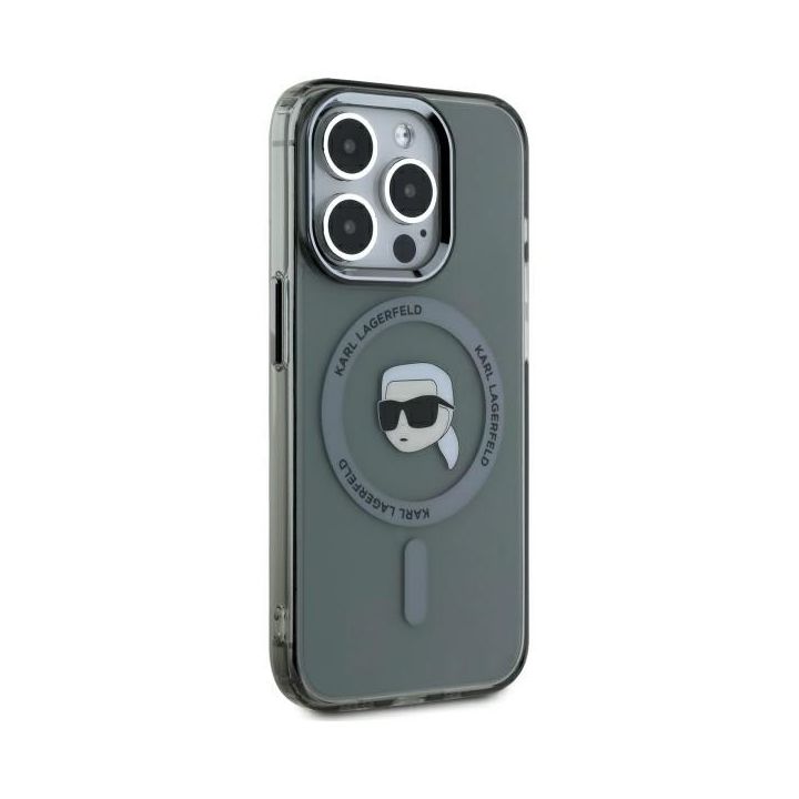 Karl Lagerfeld KLHMP15LHLSKIK iPhone 15  Pro 6.1" czarny/black hardcase IML Metal Karl Head MagSafe na NearMe.pl