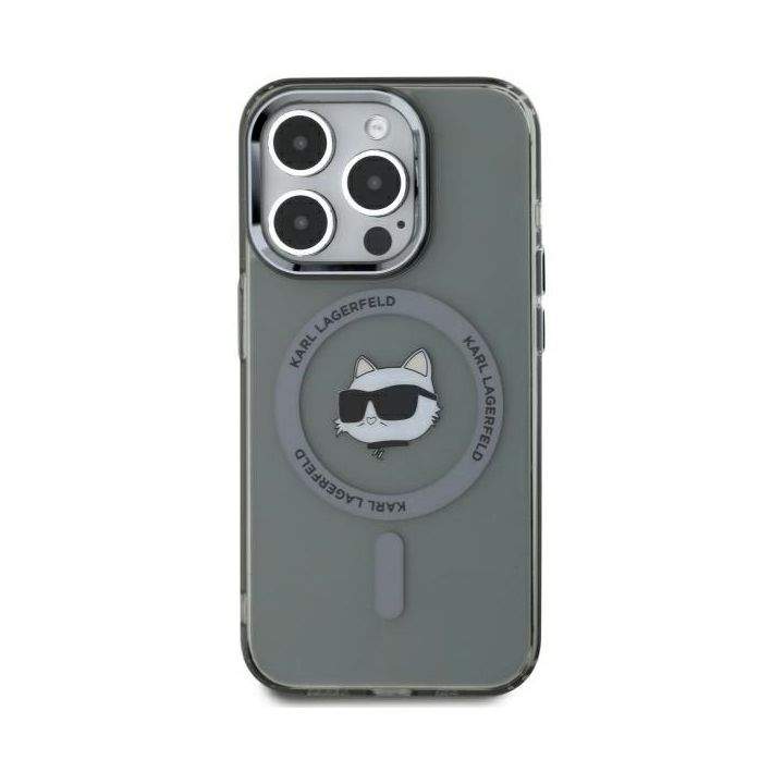 Karl Lagerfeld KLHMP15XHLSCHK iPhone 15  Pro Max 6.7" czarny/black hardcase IML Metal Choupette Head MagSafe na NearMe.pl