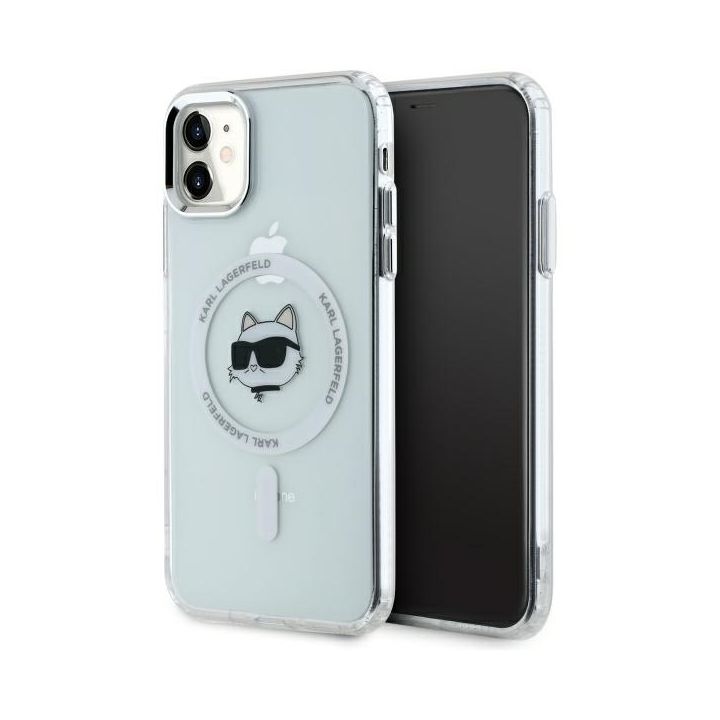 Karl Lagerfeld KLHMN61HLSCHH iPhone 11   / Xr 6.1" biały/white hardcase IML Metal Choupette Head MagSafe na NearMe.pl