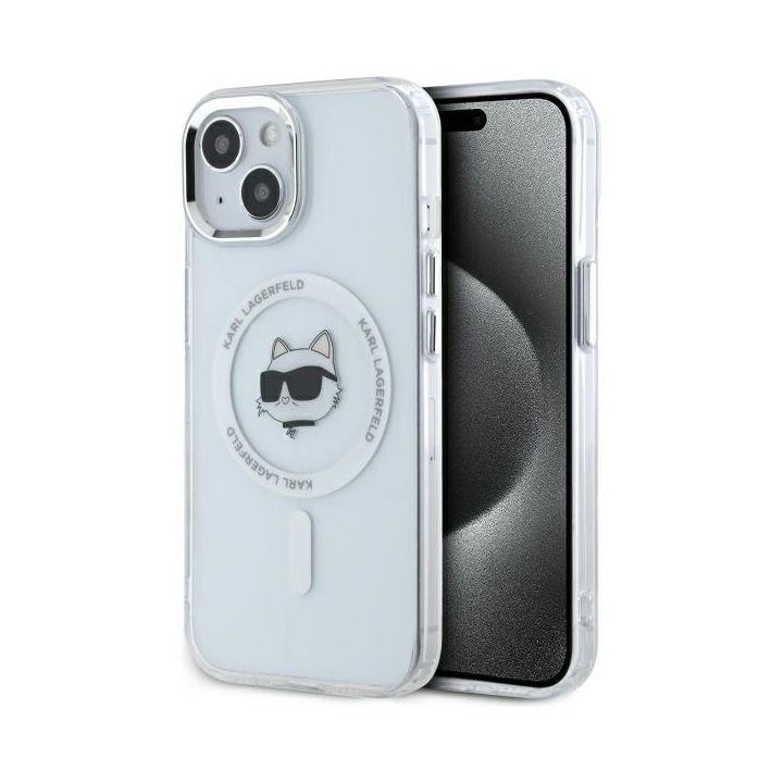 Karl Lagerfeld KLHMP15SHLSCHH iPhone 15  6.1" biały/white hardcase IML Metal Choupette Head MagSafe na NearMe.pl
