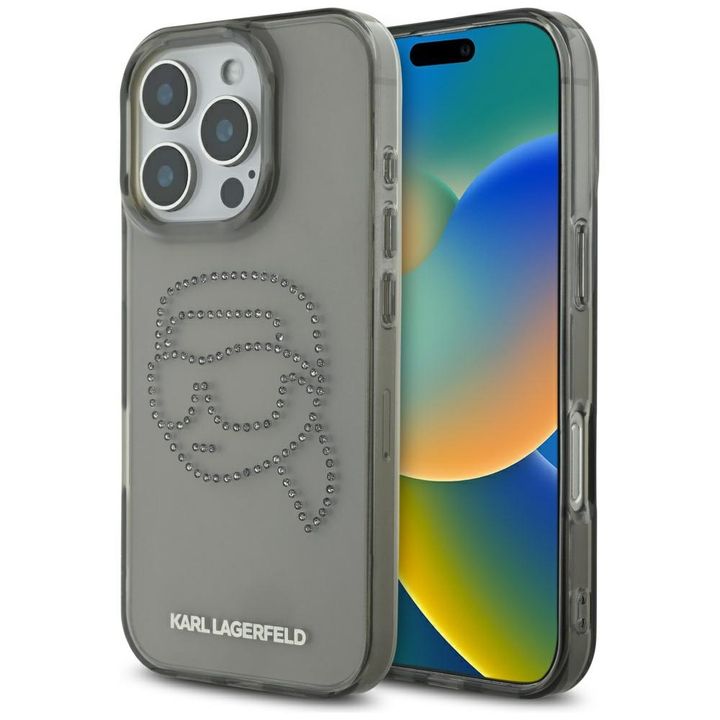 Etui Karl Lagerfeld IML Rhinestones Karl Head do iPhone 16 Pro czarny na NearMe.pl