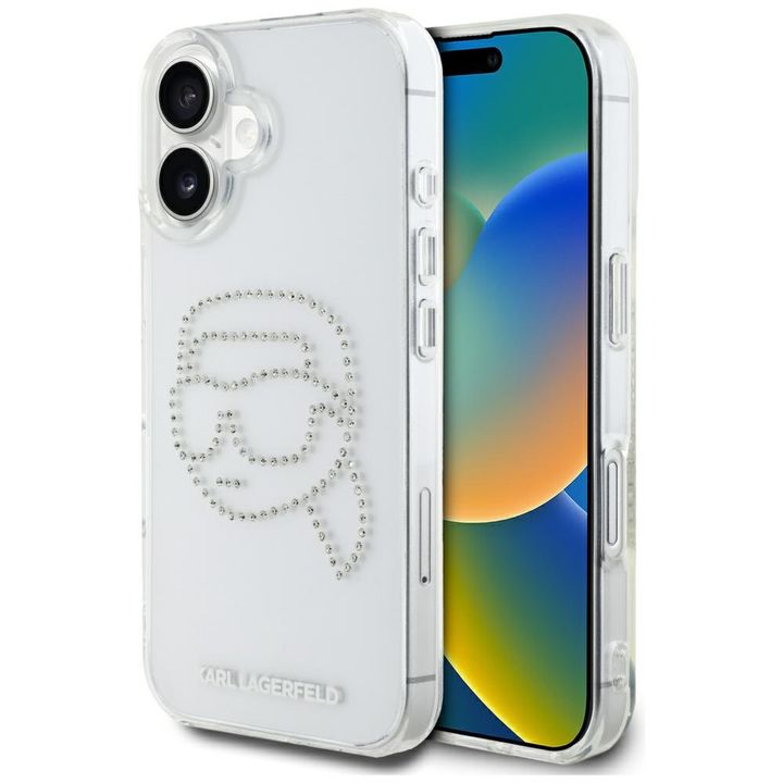 Etui Karl Lagerfeld IML Rhinestones Karl Head do iPhone 16 przezroczysty na NearMe.pl