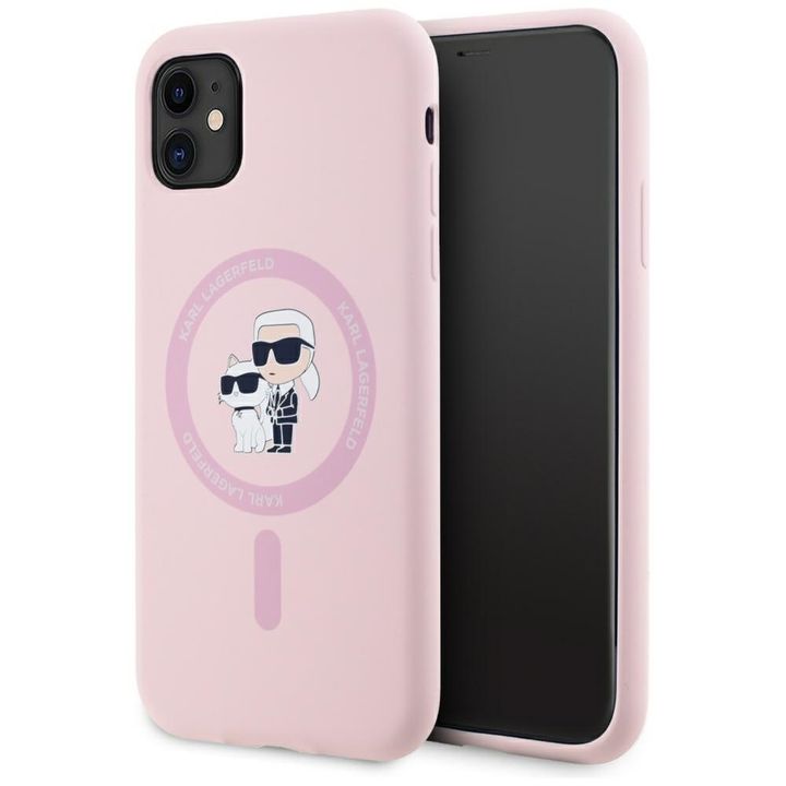 Etui Karl Lagerfeld Silicone             Karl&Choupette MagSafe do iPhone 11 różowy na NearMe.pl