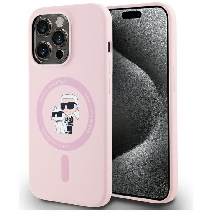 Etui Karl Lagerfeld Silicone             Karl&Choupette MagSafe do iPhone 14 Pro różowy na NearMe.pl