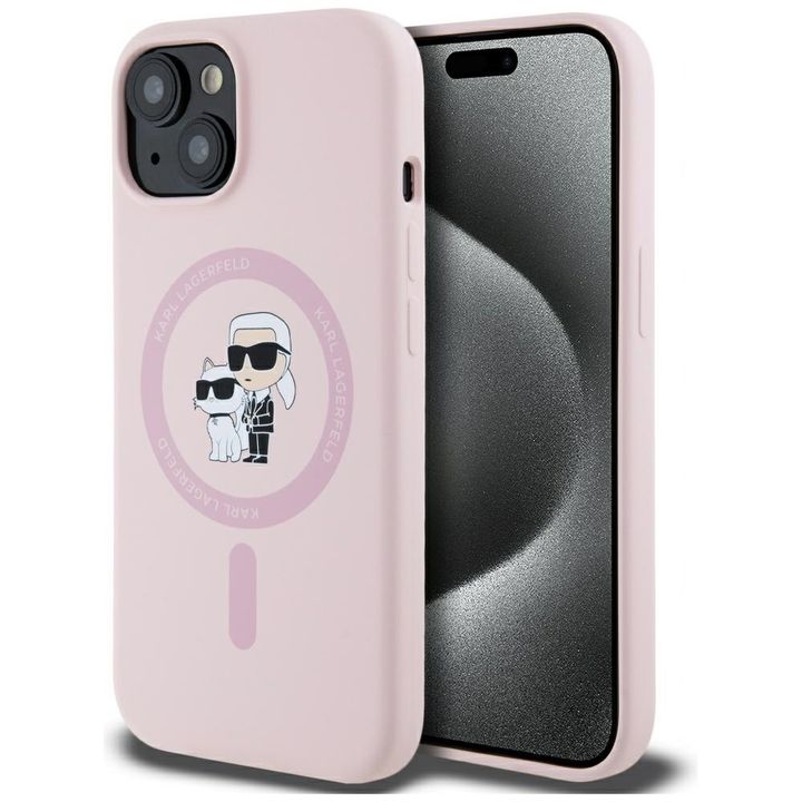 Etui Karl Lagerfeld Silicone             Karl&Choupette MagSafe do iPhone 15 różowy na NearMe.pl