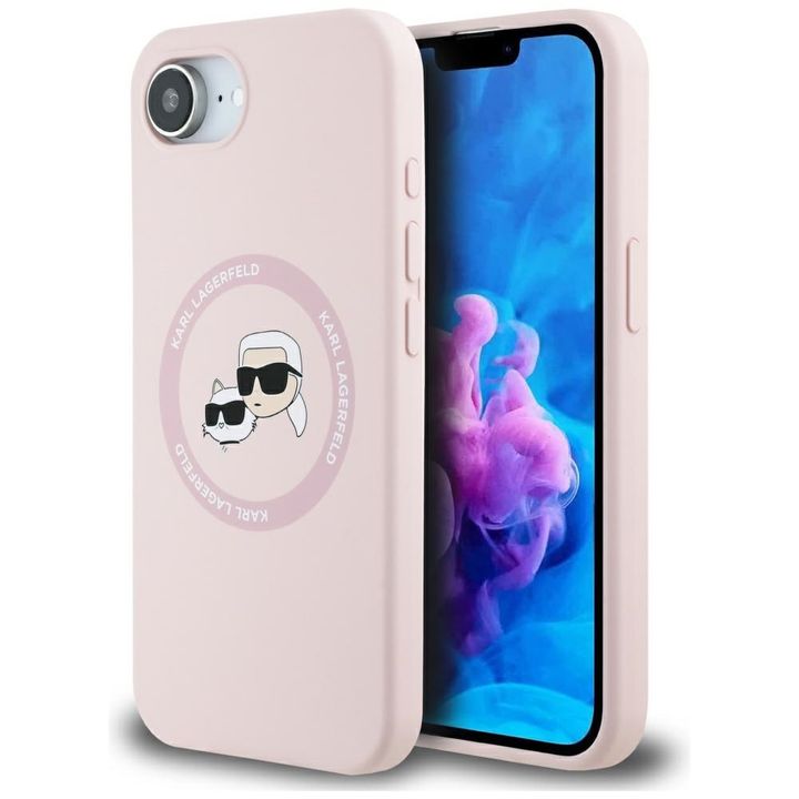 Etui Karl Lagerfeld Silicone             Karl&Choupette Heads MagSafe do iPhone 16e / 17e różowy na NearMe.pl