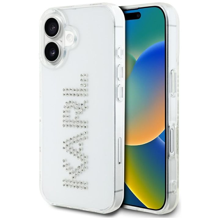 Etui Karl Lagerfeld IML Rhinestones Logo do iPhone 16 przezroczysty na NearMe.pl
