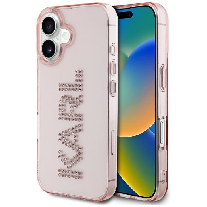 Etui Karl Lagerfeld IML Rhinestones Logo do iPhone 16 różowy na NearMe.pl