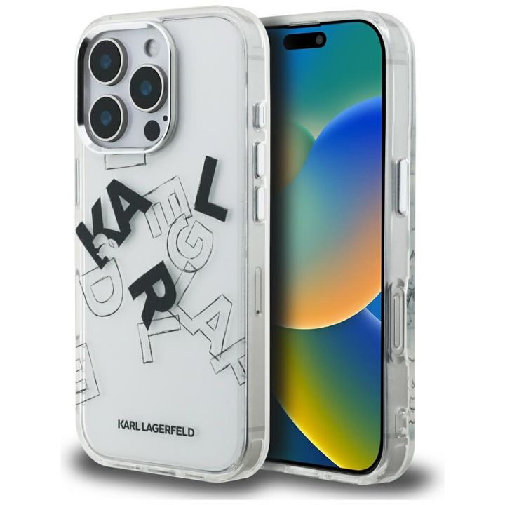 Etui Karl Lagerfeld IML Sketched Graphic do iPhone 16 Pro przezroczysty na NearMe.pl