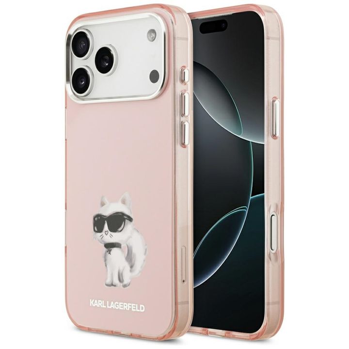 Etui Karl Lagerfeld IML Aquarelle        Choupette & Logo MagSafe do iPhone 17 Pro Max różowy na NearMe.pl