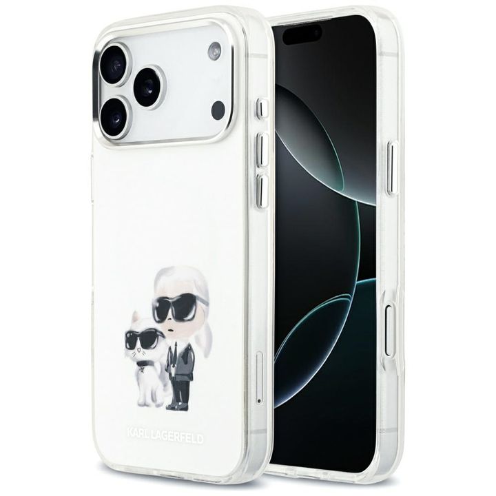 Etui Karl Lagerfeld IML Aquarelle Karl   & Choupette & Logo MagSafe do iPhone 17 Pro Max biały na NearMe.pl