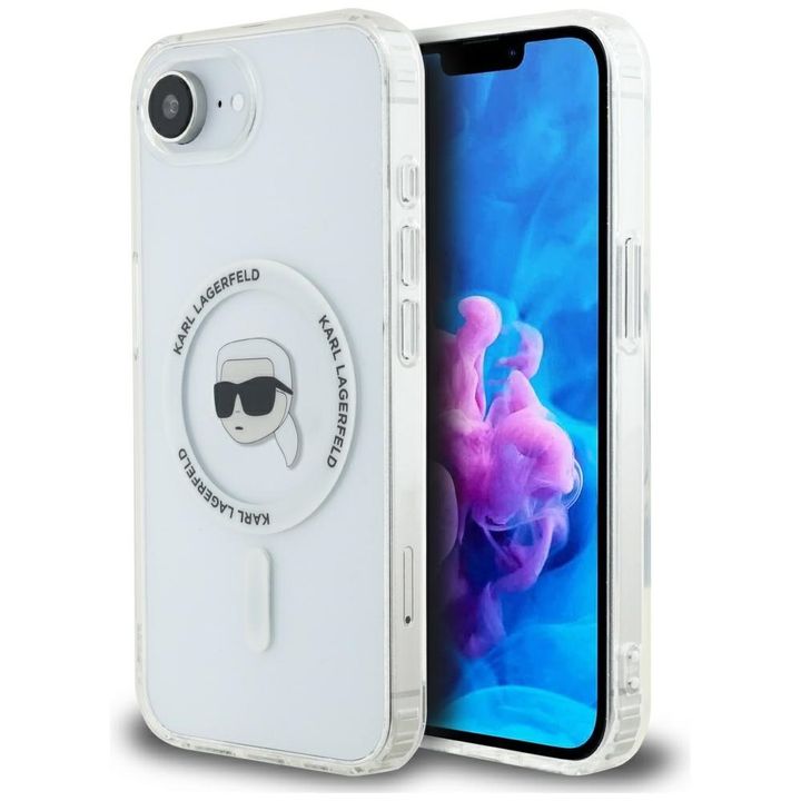 Etui Karl Lagerfeld IML Metal Karl Head  MagSafe do iPhone 16e / 17e biały na NearMe.pl
