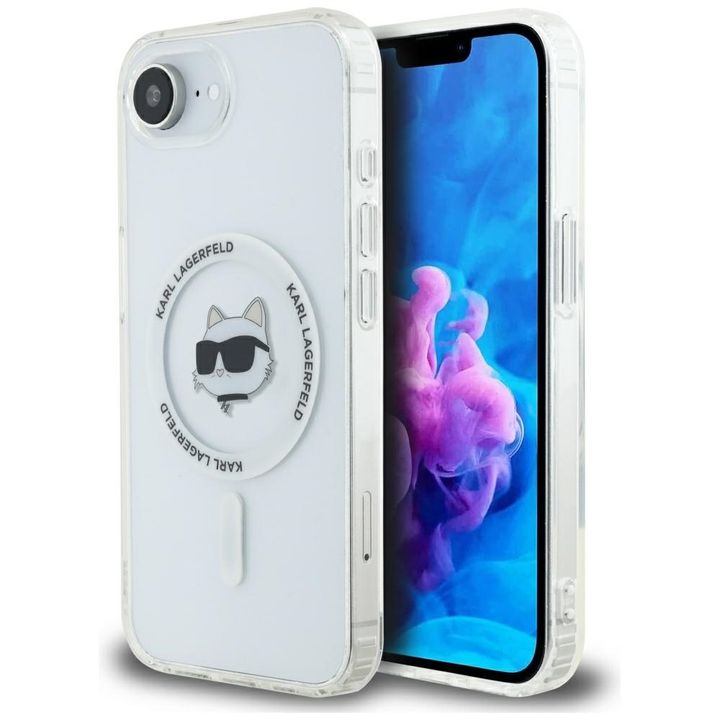Etui Karl Lagerfeld IML Metal Choupette  Head MagSafe do iPhone 16e / 17e biały na NearMe.pl
