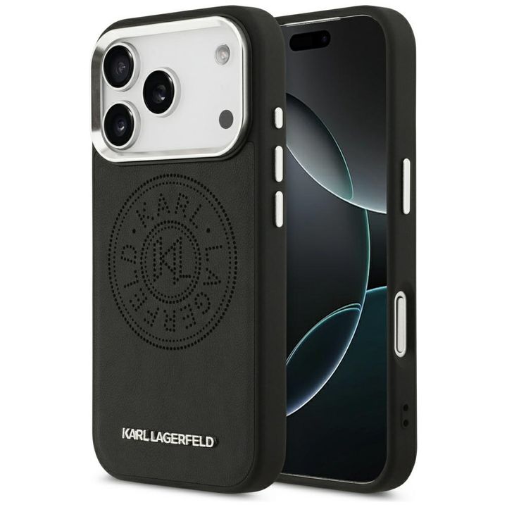 Etui Karl Lagerfeld Point & Metal Logo   MagSafe do iPhone 17 Pro czarny na NearMe.pl