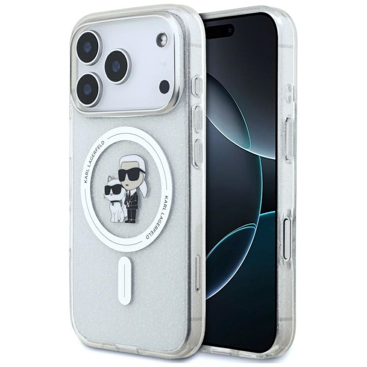 Etui Karl Lagerfeld IML Karl Choupette   Glitter MagSafe do iPhone 17 Pro Max przezroczysty na NearMe.pl