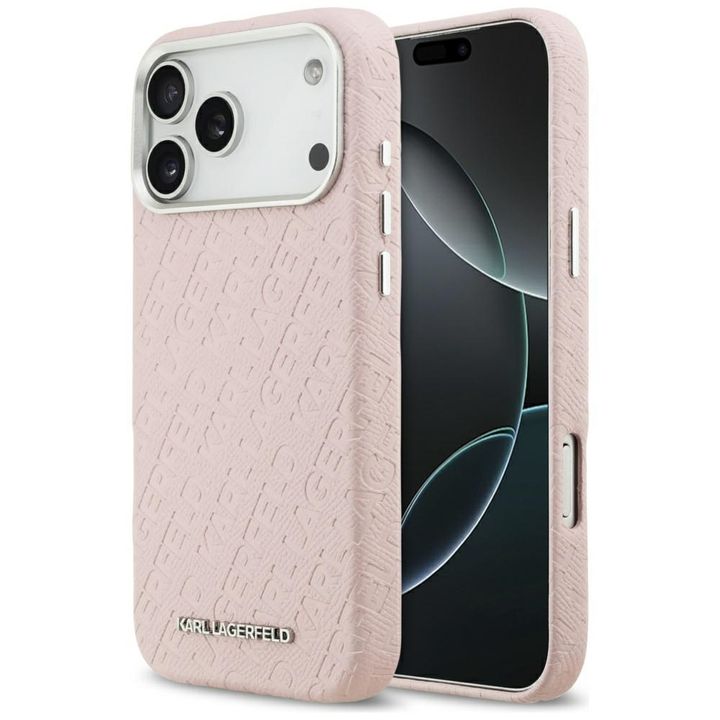 Etui Karl Lagerfeld FW Stamped Karl      MagSafe do iPhone 17 Pro Max różowy na NearMe.pl