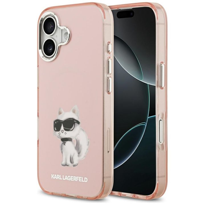 Etui Karl Lagerfeld IML Aquarelle        Choupette & Logo MagSafe do iPhone 17 różowy na NearMe.pl