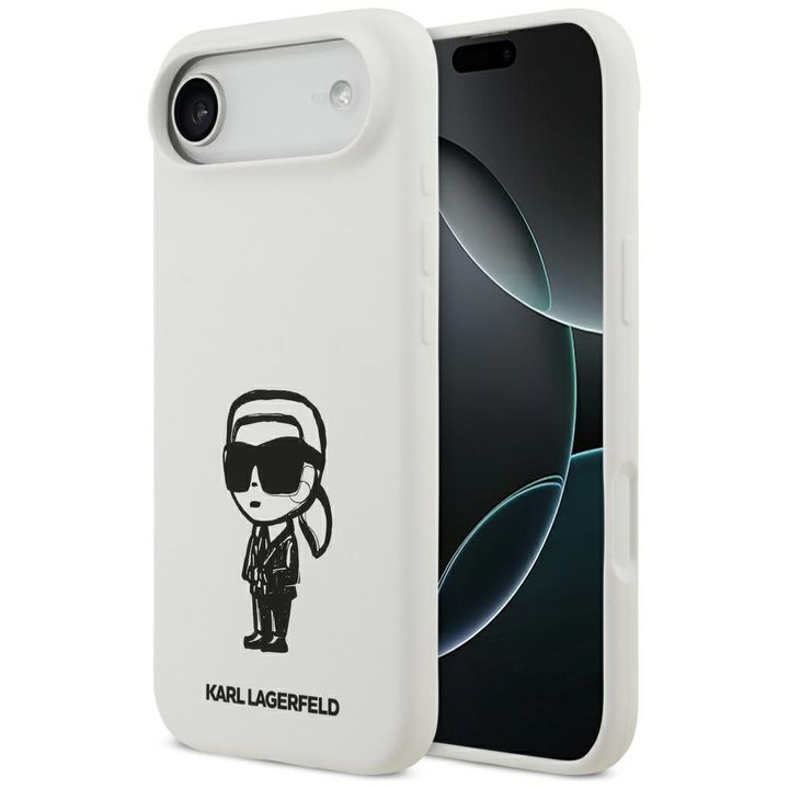 Etui Karl Lagerfeld Silicone Karl Sketch & Logo MagSafe do iPhone Air biały na NearMe.pl