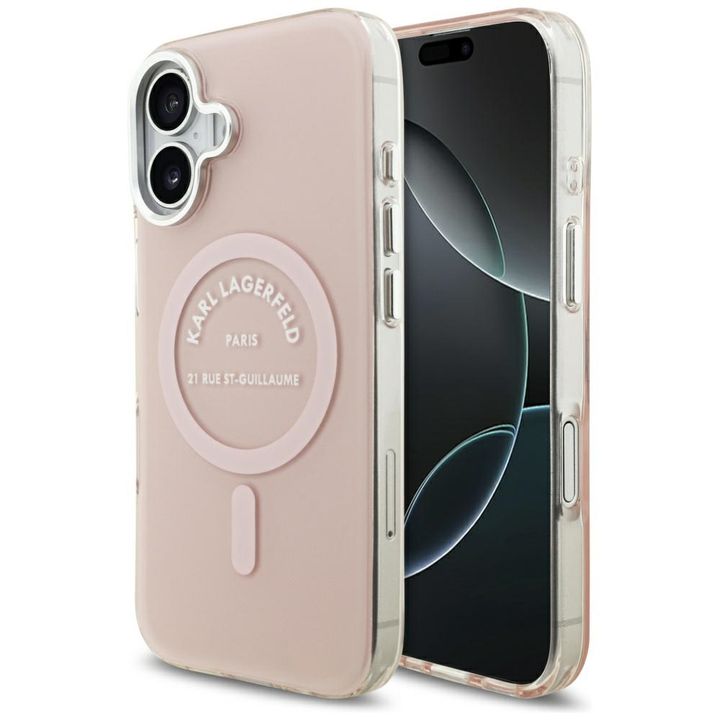 Etui Karl Lagerfeld IML Karl RSG Logo    MagSafe do iPhone 17 różowy na NearMe.pl