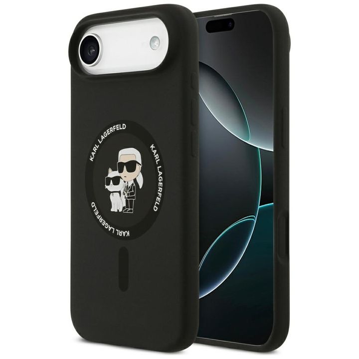 Etui Karl Lagerfeld Silicone             Karl&Choupette Ring MagSafe do iPhone Air czarny na NearMe.pl