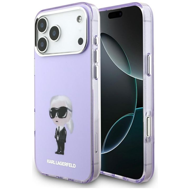 Etui Karl Lagerfeld IML Aquarelle Karl   & Choupette & Logo MagSafe do iPhone 17 Pro Max fioletowy na NearMe.pl