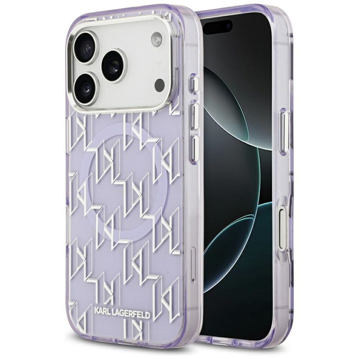 Etui Karl Lagerfeld IML KL Monogram      MagSafe do iPhone 17 Pro Max fioletowy na NearMe.pl