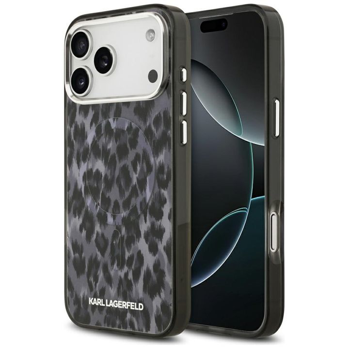Etui Karl Lagerfeld IML Leopard Pattern MagSafe do iPhone 17 Pro Max czarny na NearMe.pl