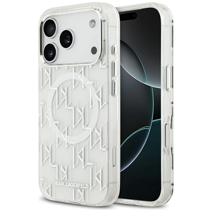 Etui Karl Lagerfeld IML KL Monogram      MagSafe do iPhone 17 Pro biały na NearMe.pl