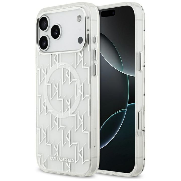 Etui Karl Lagerfeld IML KL Monogram      MagSafe do iPhone 17 Pro Max biały na NearMe.pl
