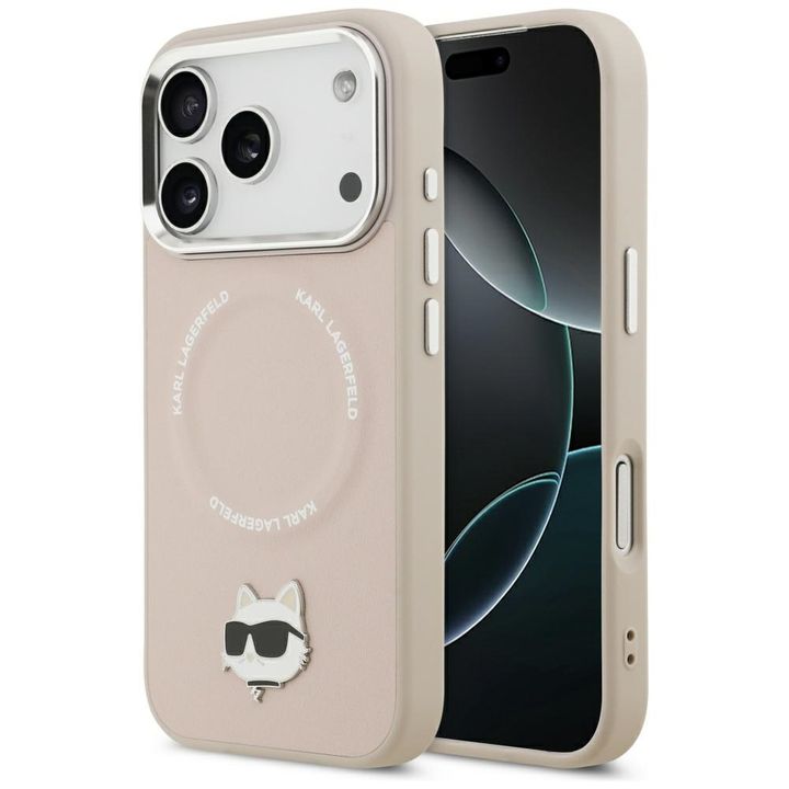 Etui Karl Lagerfeld Choupette Pin        MagSafe do iPhone 17 Pro Max różowy na NearMe.pl