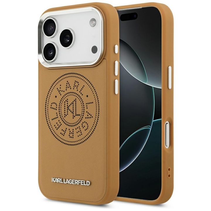 Etui Karl Lagerfeld Point & Metal Logo   MagSafe do iPhone 17 Pro brązowy na NearMe.pl
