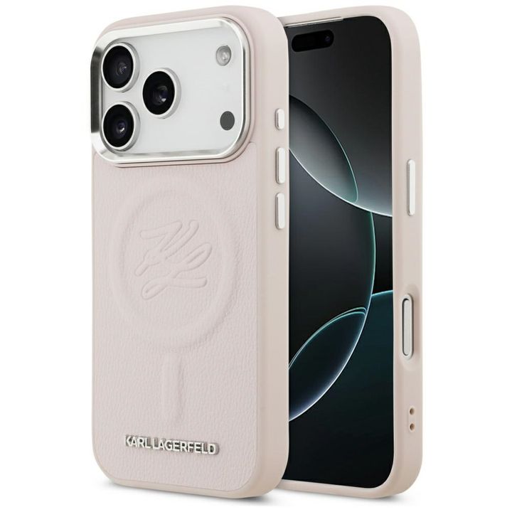 Etui Karl Lagerfeld Initial & Metal Logo MagSafe do iPhone 17 Pro Max różowy na NearMe.pl