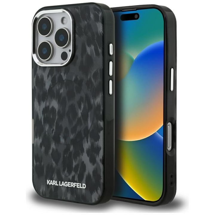 Etui Karl Lagerfeld IML Leopard Pattern  MagSafe do iPhone 16 Pro czarny na NearMe.pl