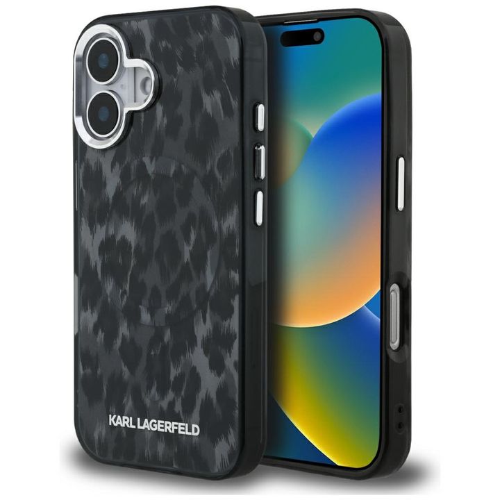 Etui Karl Lagerfeld IML Leopard Pattern  MagSafe do iPhone 16 czarny na NearMe.pl