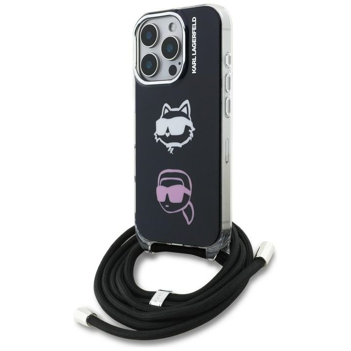 Etui Karl Lagerfeld IML Crossbody        Karl&Choupette Head do iPhone 16 Pro Max czarny na NearMe.pl