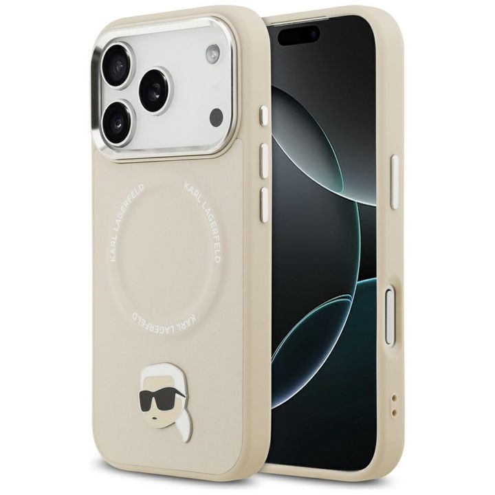 Etui Karl Lagerfeld Karl Pin MagSafe do  iPhone 17 Pro Max beżowy na NearMe.pl