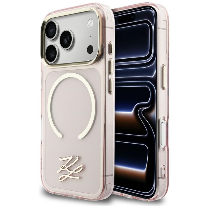 Etui Karl Lagerfeld IML KL Script Logo   MagSafe do iPhone 17 Pro Max różowy na NearMe.pl