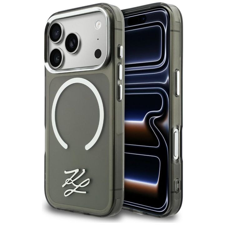 Etui Karl Lagerfeld IML KL Script Logo   MagSafe do iPhone 17 Pro Max czarny na NearMe.pl