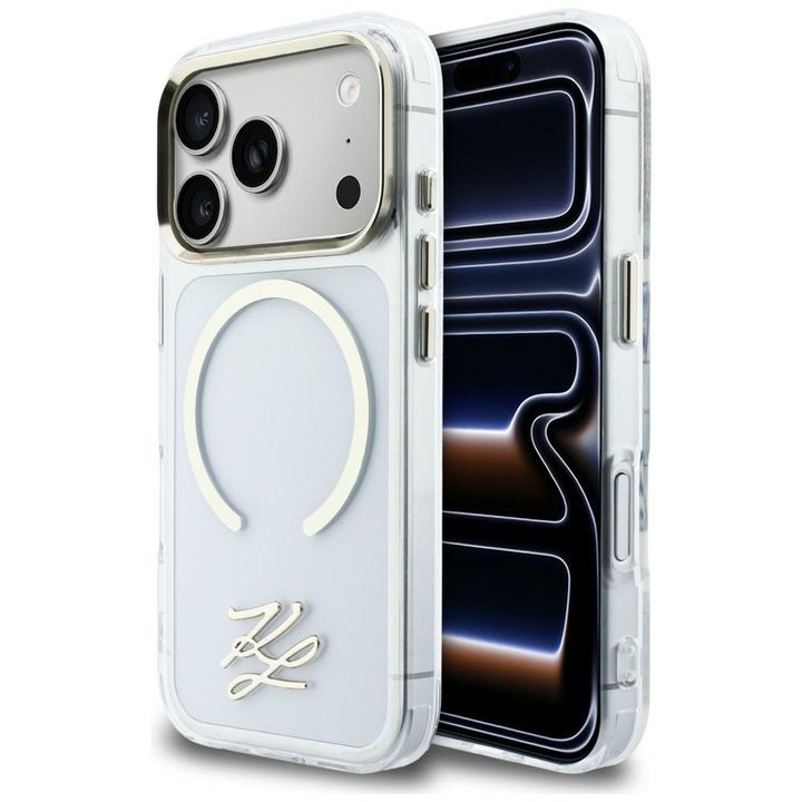 Etui Karl Lagerfeld IML KL Script Logo   MagSafe do iPhone 17 Pro przezroczysty na NearMe.pl