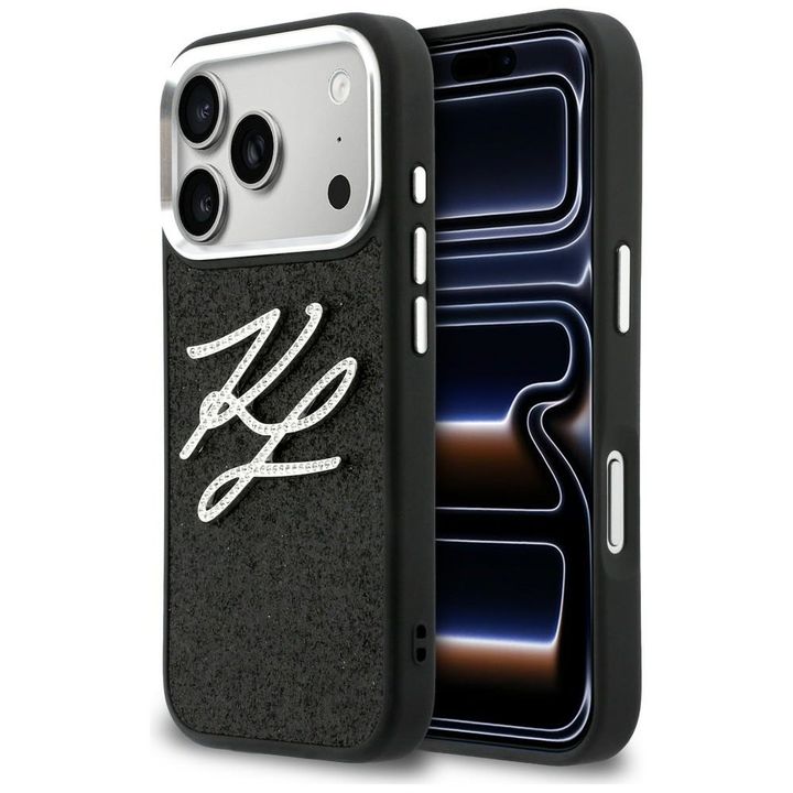 Etui Karl Lagerfeld IML Glitter KL       Diamond Logo do iPhone 17 Pro czarny na NearMe.pl