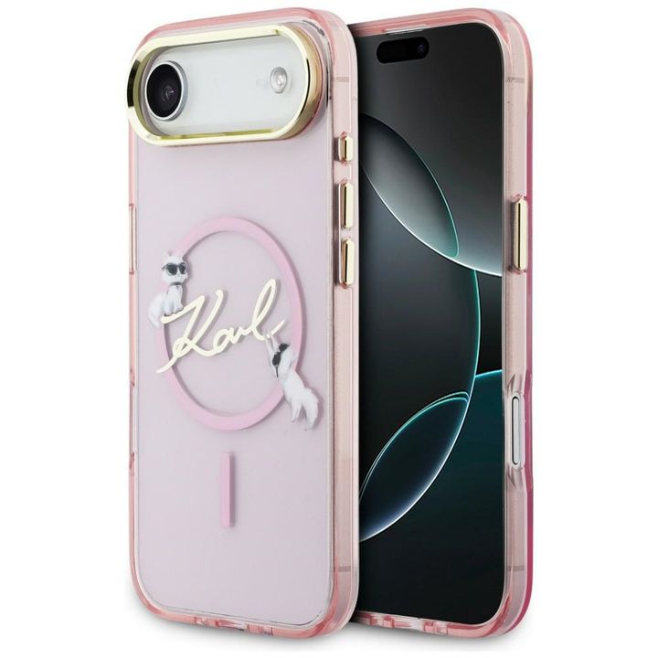 Etui Karl Lagerfeld IML Choupettes Karl  Script Logo MagSafe do iPhone Air różowy na NearMe.pl