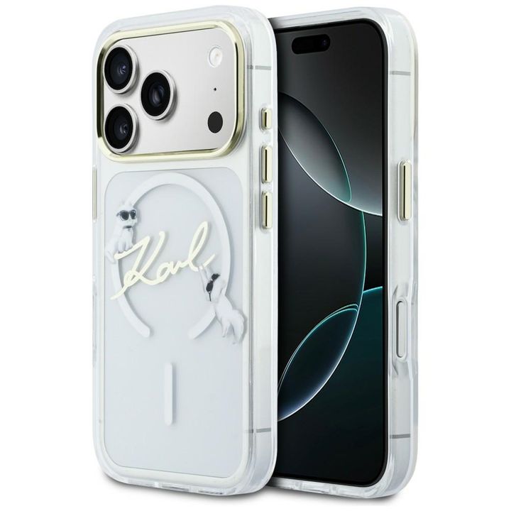 Etui Karl Lagerfeld IML Choupettes Karl  Script Logo MagSafe do iPhone 17 Pro Max przezroczysty na NearMe.pl
