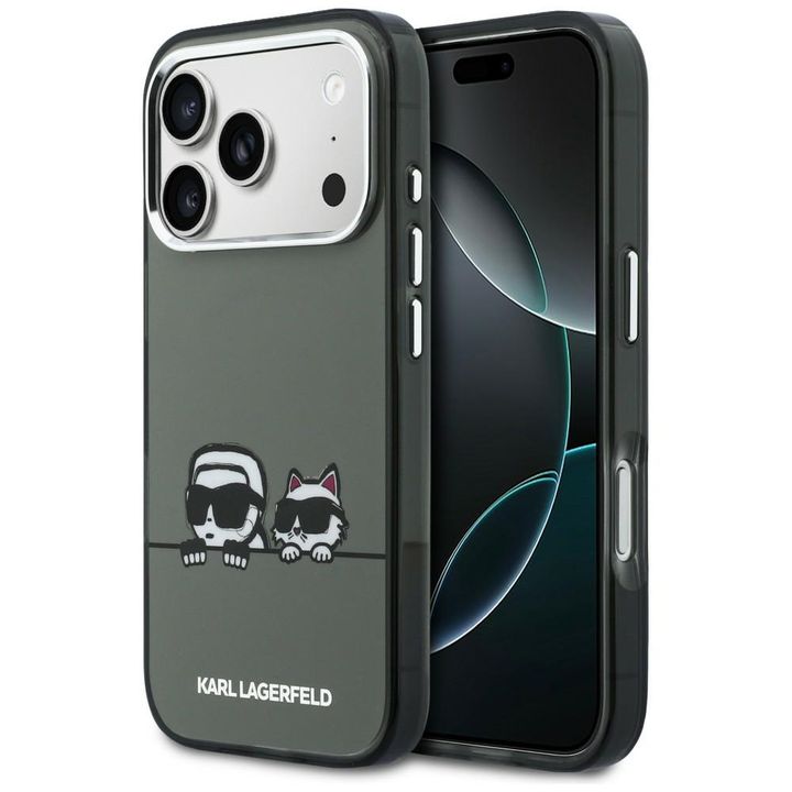 Etui Karl Lagerfeld IML Karl & Choupette Peekaboo Logo MagSafe do iPhone 17 Pro Max czarny na NearMe.pl