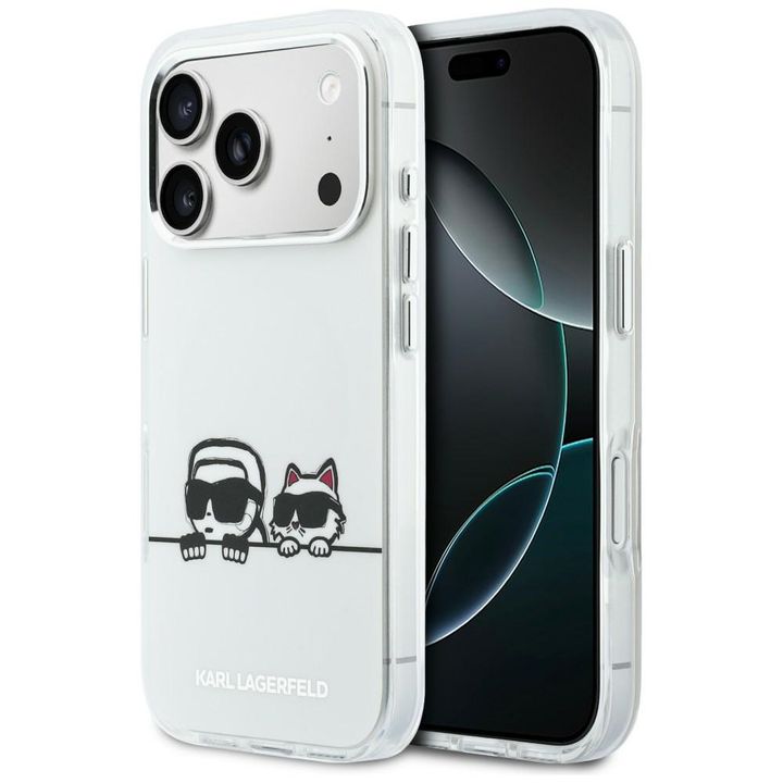 Etui Karl Lagerfeld IML Karl & Choupette Peekaboo Logo MagSafe do iPhone 17 Pro Max biały na NearMe.pl