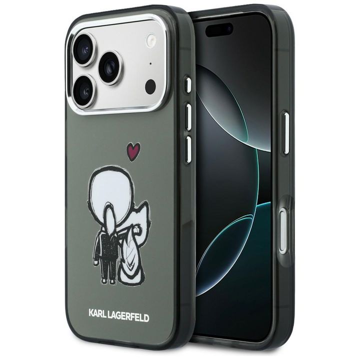 Etui Karl Lagerfeld Karl & Choupette     Back MagSafe do iPhone 17 Pro Max czarny na NearMe.pl