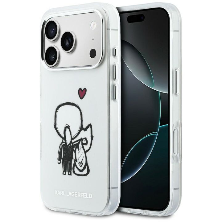 Etui Karl Lagerfeld Karl & Choupette     Back MagSafe do iPhone 17 Pro przezroczysty na NearMe.pl