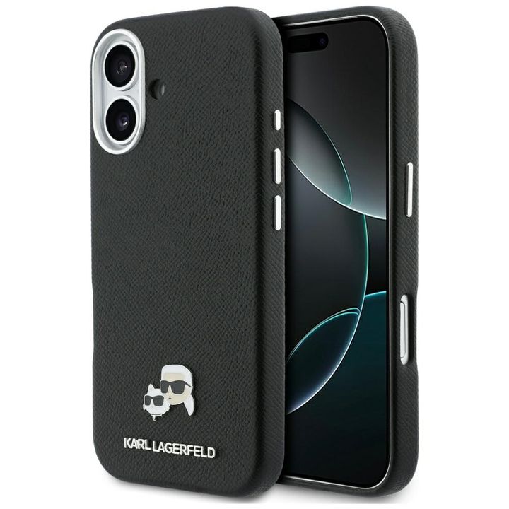 Etui Karl Lagerfeld Karl & Choupette     Head Pins Saffiano MagSafe do iPhone 17 czarny na NearMe.pl