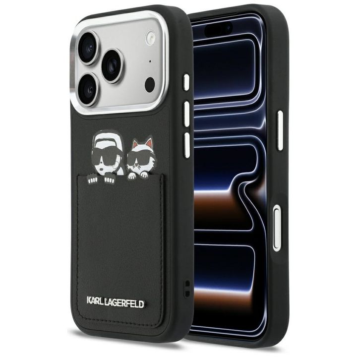 Etui Karl Lagerfeld Karl & Choupette     Print & Pocket do iPhone 17 Pro Max czarny na NearMe.pl