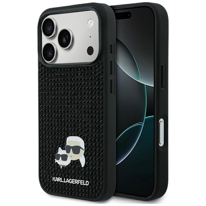 Etui Karl Lagerfeld Rhinestones          Karl&Choupette Pin do iPhone 17 Pro czarny na NearMe.pl