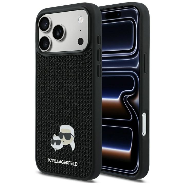 Etui Karl Lagerfeld Rhinestones          Karl&Choupette Pin do iPhone 17 Pro Max czarny na NearMe.pl